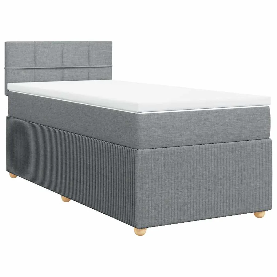 Sommier à lattes de lit avec matelas Gris clair 90x200 cm Tissu - 3
