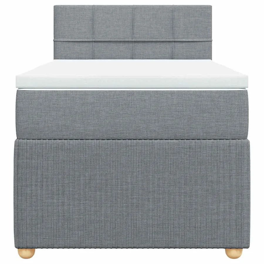 Sommier à lattes de lit avec matelas Gris clair 90x200 cm Tissu - 6