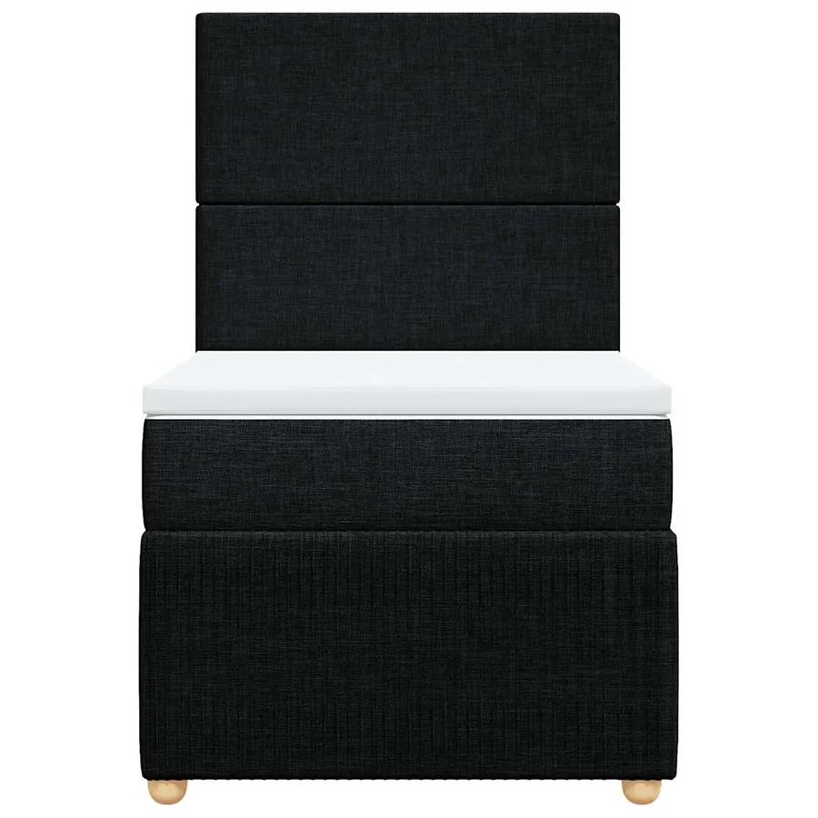 Sommier à lattes de lit avec matelas Noir 100x200 cm Tissu - 6