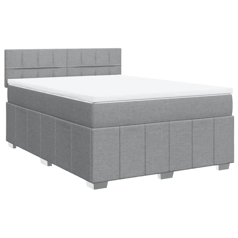 Sommier à lattes de lit avec matelas Gris clair 160x200cm Tissu - 3
