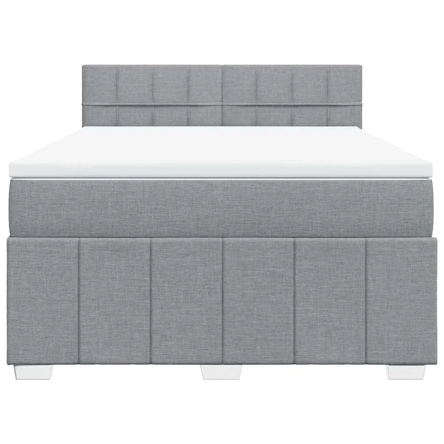 Sommier à lattes de lit avec matelas Gris clair 160x200cm Tissu - 6