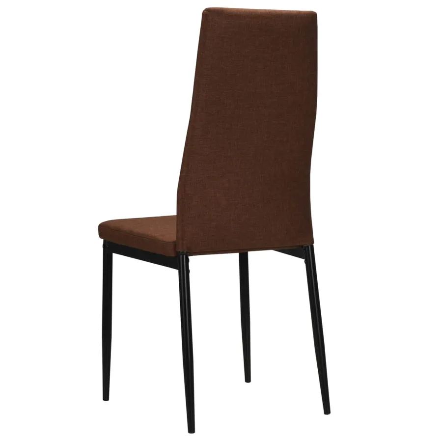 Chaises à manger lot de 2 marron tissu - 5