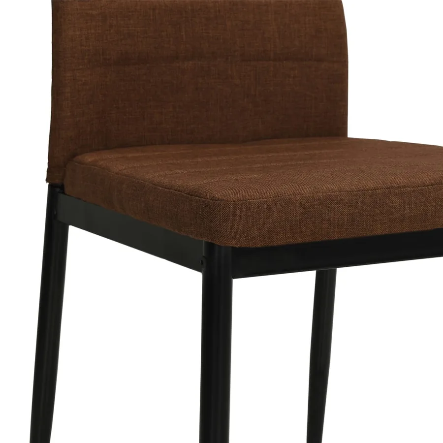 Chaises à manger lot de 2 marron tissu - 6