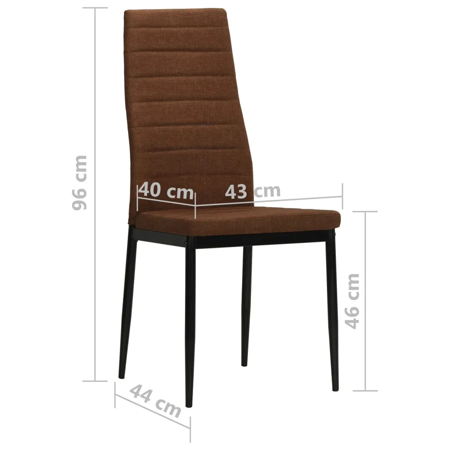 Chaises à manger lot de 2 marron tissu - 8