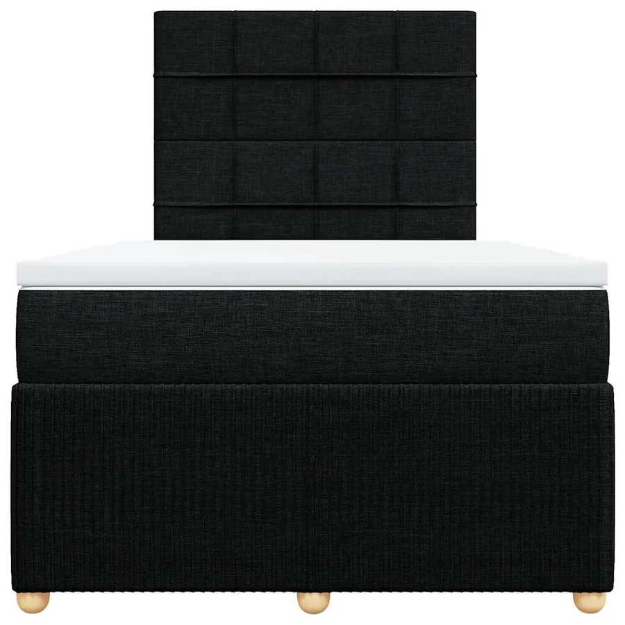 Sommier à lattes de lit avec matelas noir 120x190 cm tissu - 6