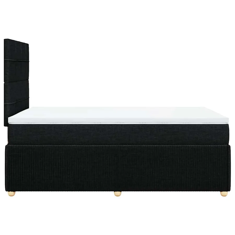 Sommier à lattes de lit avec matelas noir 120x190 cm tissu - 7