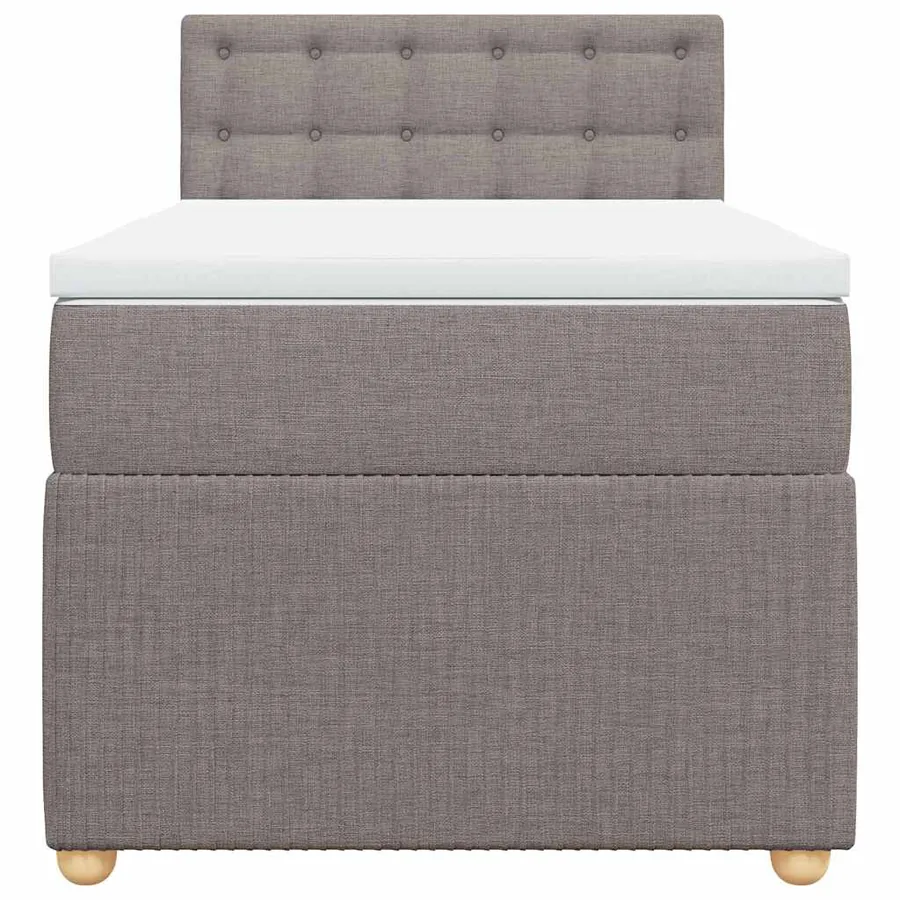 Sommier à lattes de lit avec matelas Taupe 100x200 cm Tissu - 4