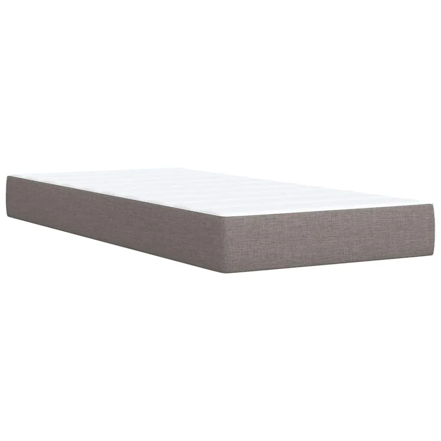 Sommier à lattes de lit avec matelas Taupe 100x200 cm Tissu - 9