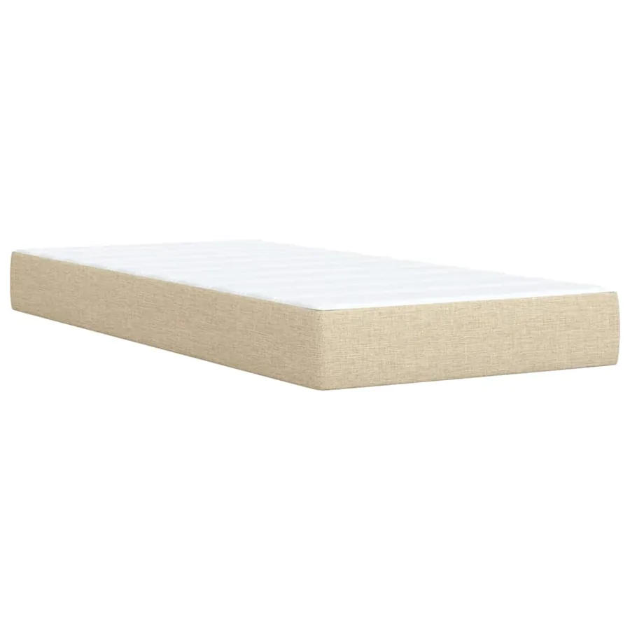Sommier à lattes de lit avec matelas Crème 100x200 cm Tissu - 9