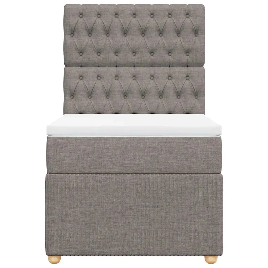 Sommier à lattes de lit avec matelas Taupe 100x200 cm Tissu - 4