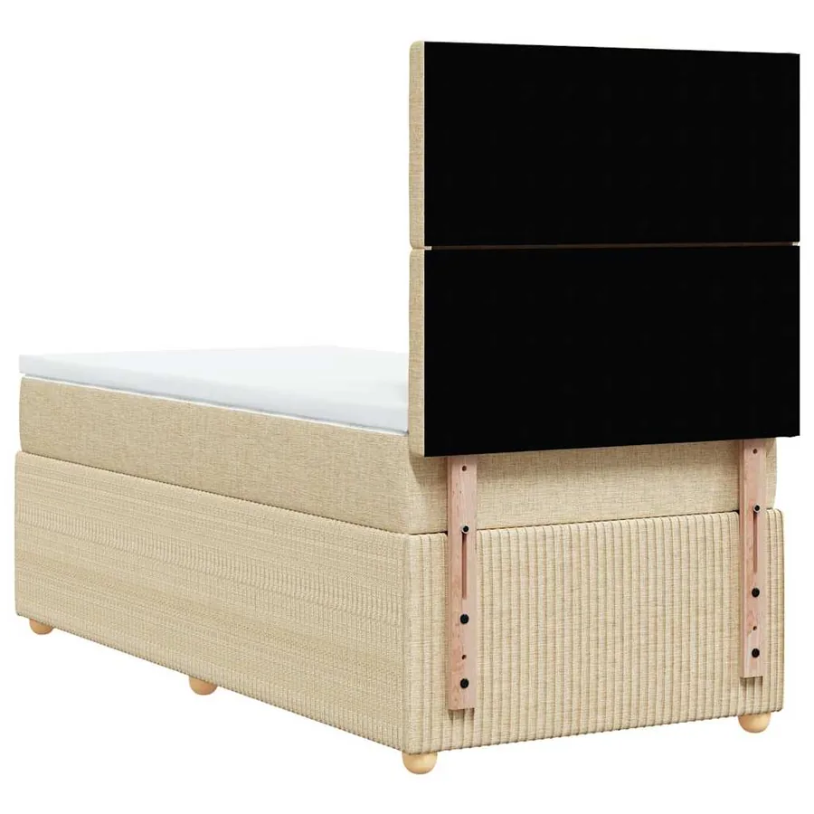 Sommier à lattes de lit avec matelas Crème 100x200 cm Tissu - 6