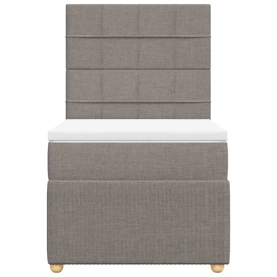Sommier à lattes de lit avec matelas Taupe 100x200 cm Tissu - 4