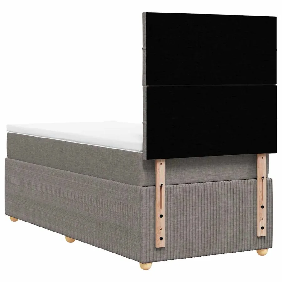 Sommier à lattes de lit avec matelas Taupe 100x200 cm Tissu - 6