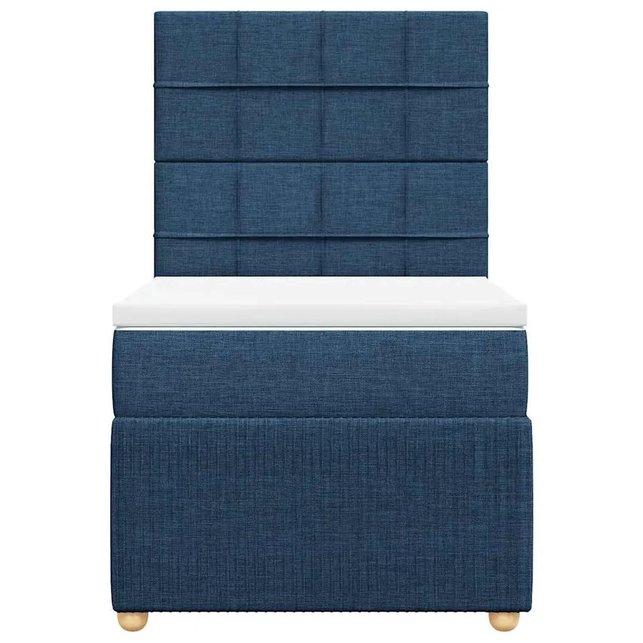Sommier à lattes de lit avec matelas Bleu 100x200 cm Tissu - 4