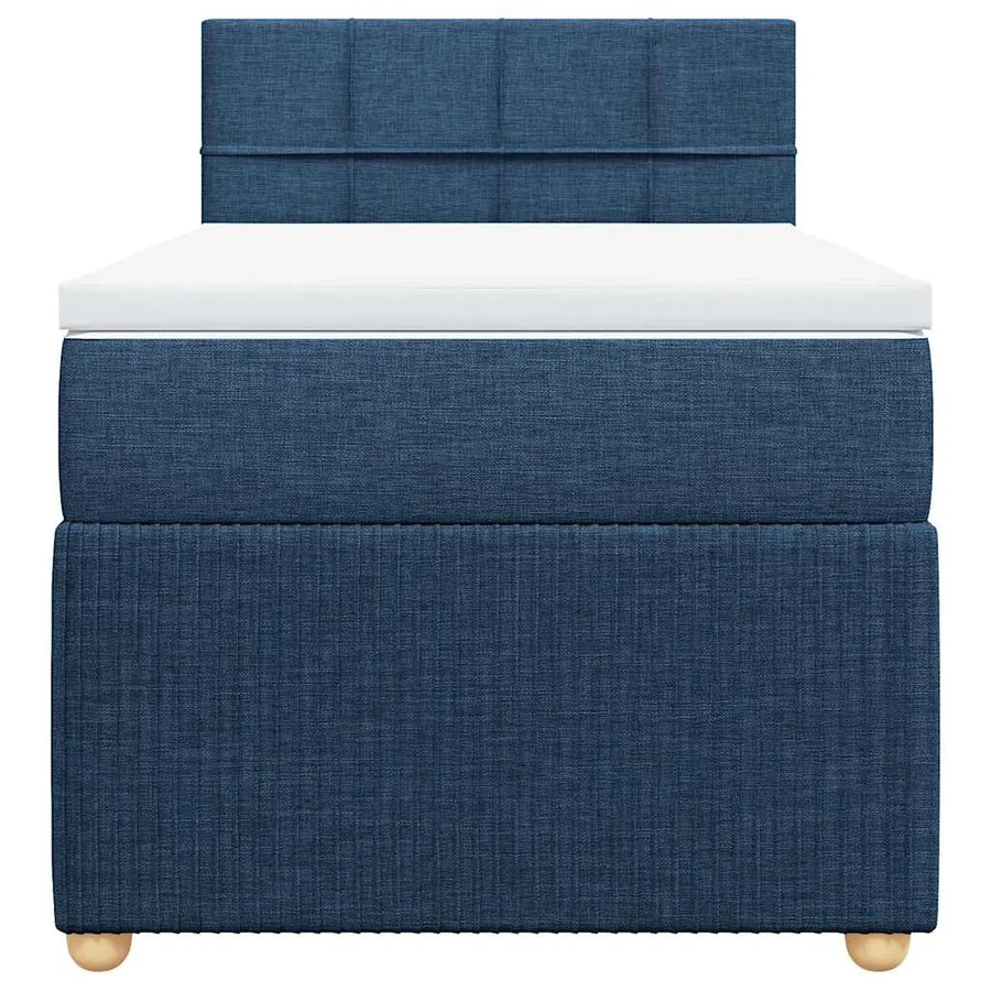 Sommier à lattes de lit avec matelas Bleu 90x200 cm Tissu - 4
