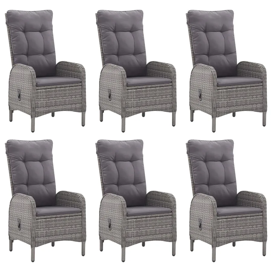 Ensemble à manger de jardin 7 pcs Gris - 5