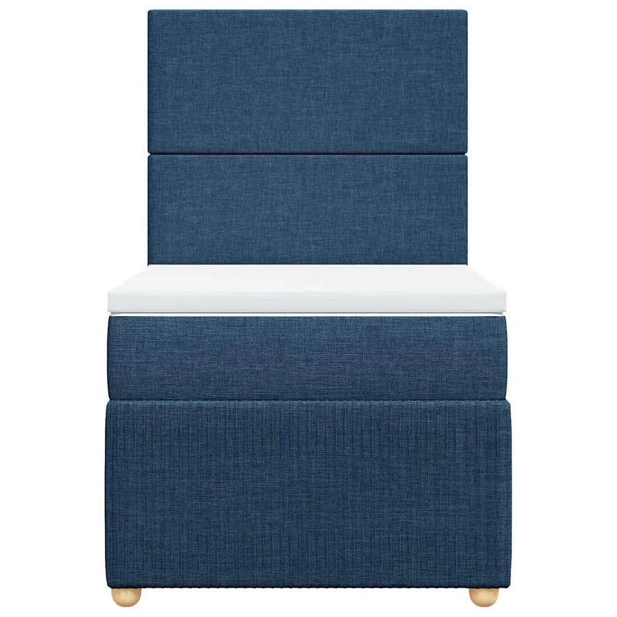 Sommier à lattes de lit avec matelas Bleu 90x200 cm Tissu - 4