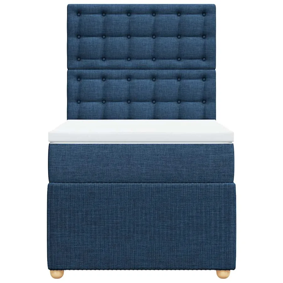Sommier à lattes de lit avec matelas Bleu 90x200 cm Tissu - 4