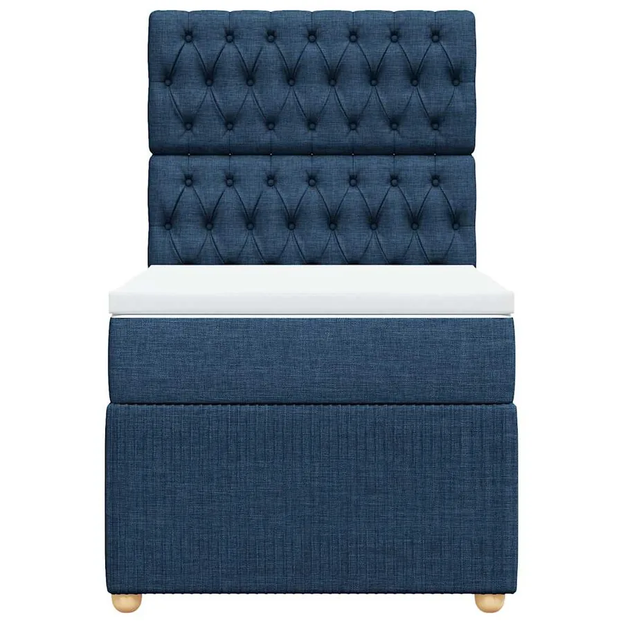 Sommier à lattes de lit avec matelas Bleu 90x200 cm Tissu - 4