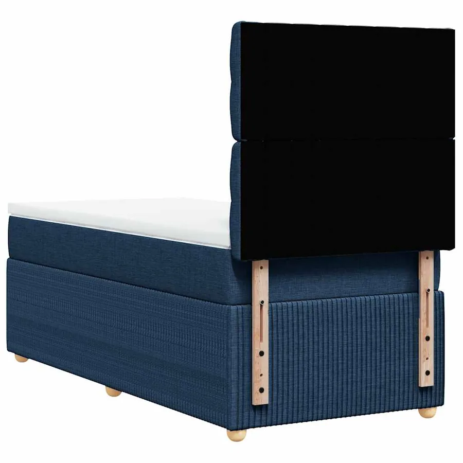 Sommier à lattes de lit avec matelas Bleu 90x200 cm Tissu - 6