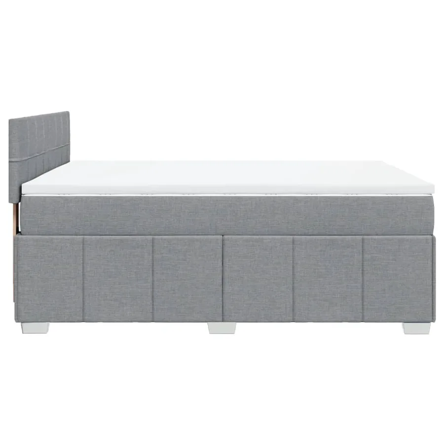 Sommier à lattes de lit avec matelas Gris clair 160x200cm Tissu - 5