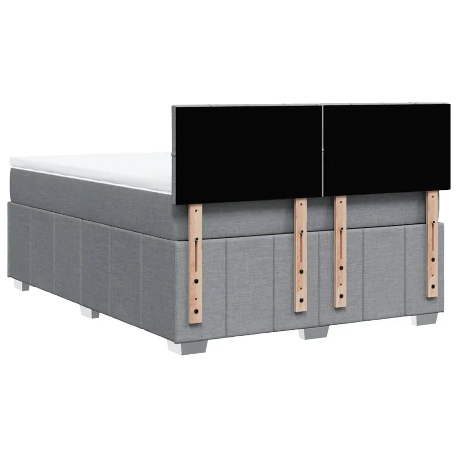 Sommier à lattes de lit avec matelas Gris clair 160x200cm Tissu - 6