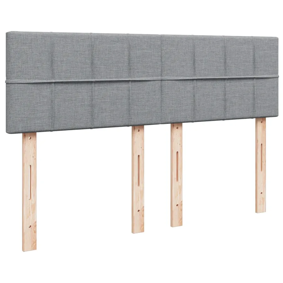 Sommier à lattes de lit avec matelas Gris clair 160x200cm Tissu - 7