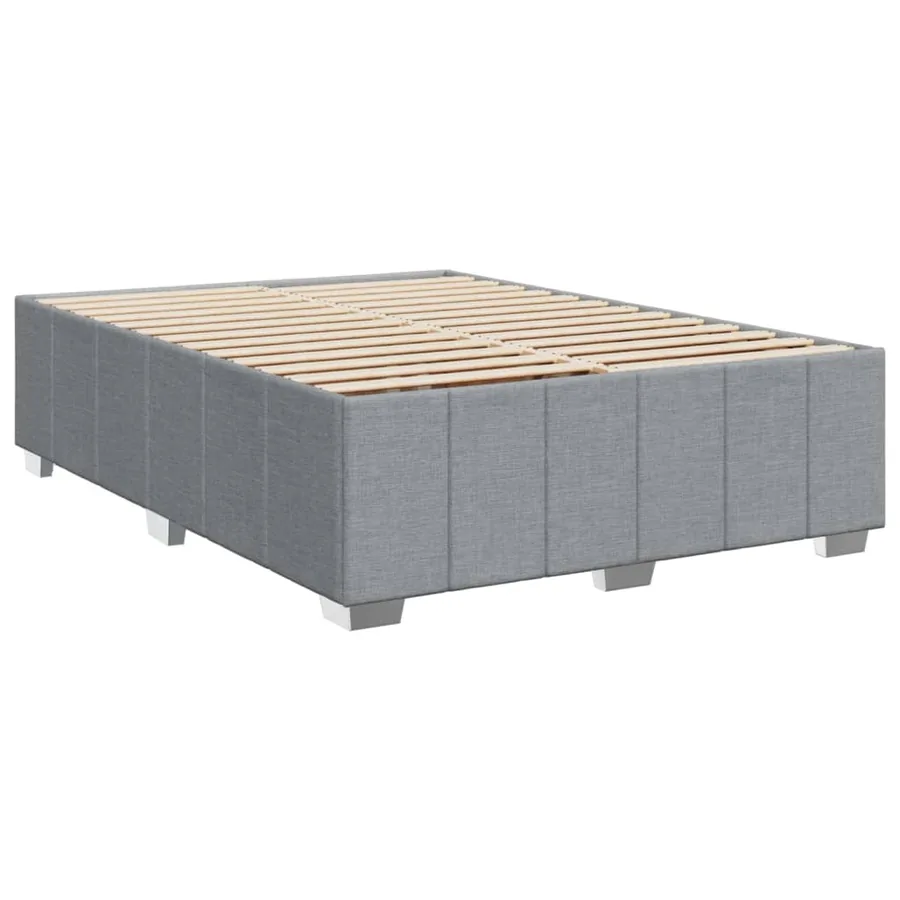 Sommier à lattes de lit avec matelas Gris clair 160x200cm Tissu - 8