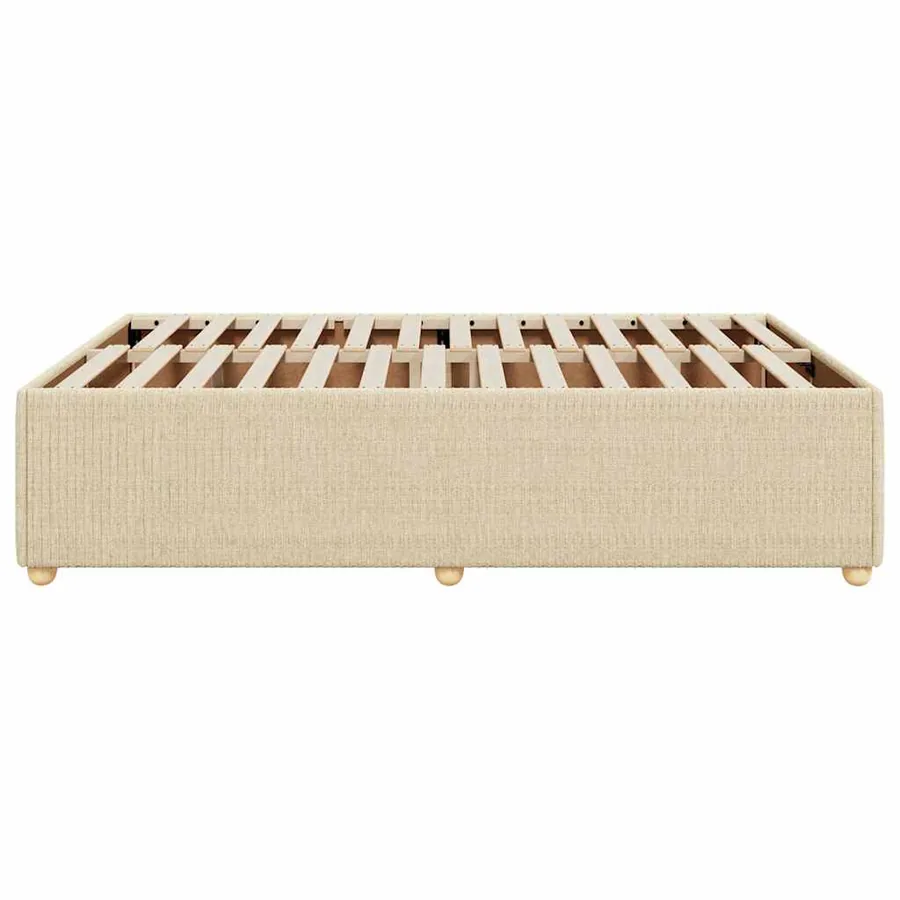 Cadre de lit sans matelas crème 140x200 cm tissu - 5