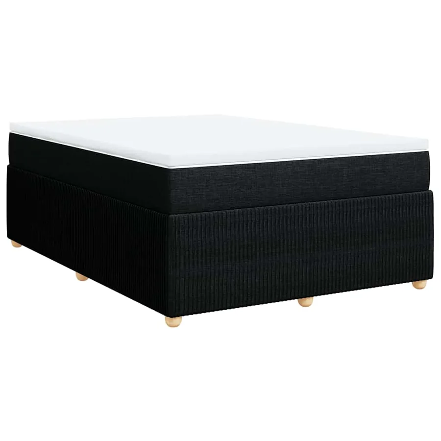 Sommier à lattes de lit avec matelas Noir 140x200 cm Tissu - 2