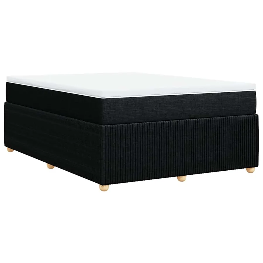 Sommier à lattes de lit avec matelas Noir 140x200 cm Tissu - 6