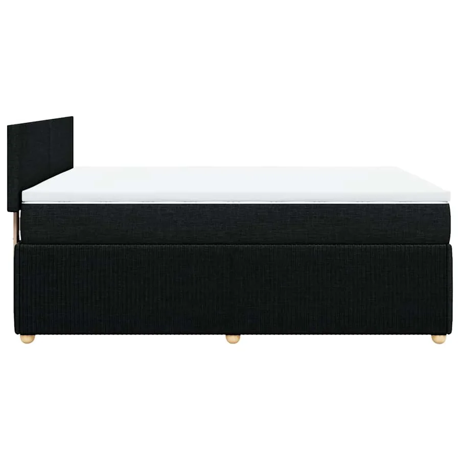 Sommier à lattes de lit avec matelas Noir 140x200 cm Tissu - 5