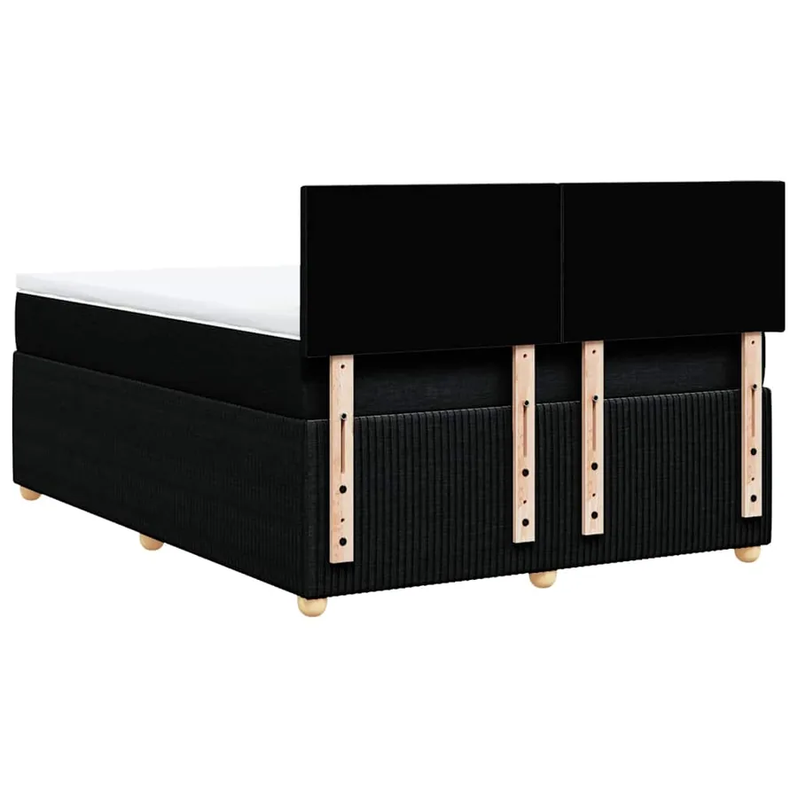 Sommier à lattes de lit avec matelas Noir 140x200 cm Tissu - 6