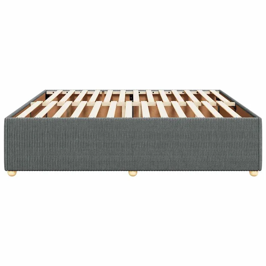 Cadre de lit sans matelas gris foncé 200x200 cm tissu - 5