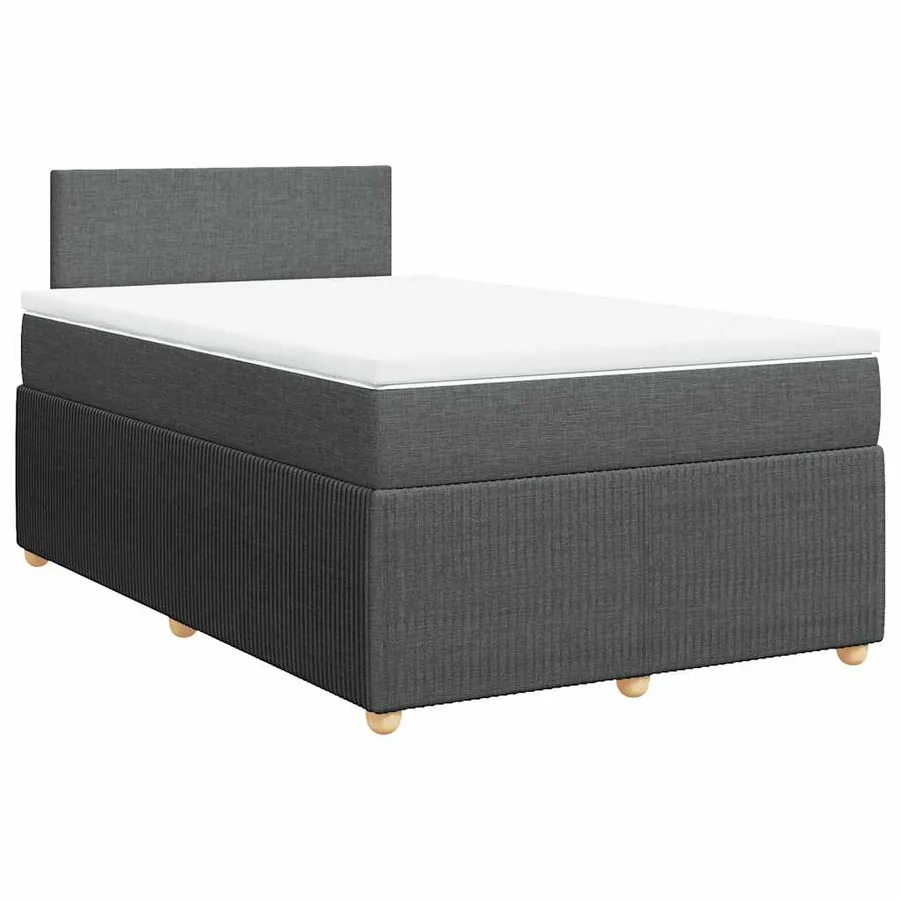 Sommier à lattes de lit avec matelas Gris foncé 120x200cm Tissu - 2