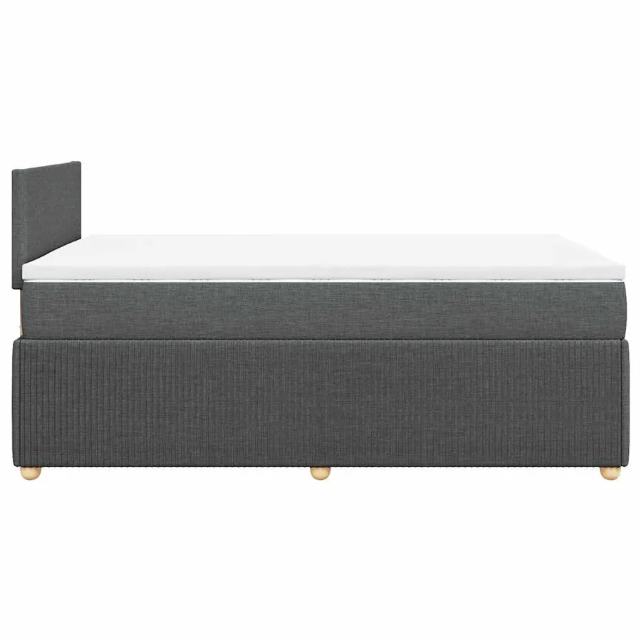 Sommier à lattes de lit avec matelas Gris foncé 120x200cm Tissu - 5