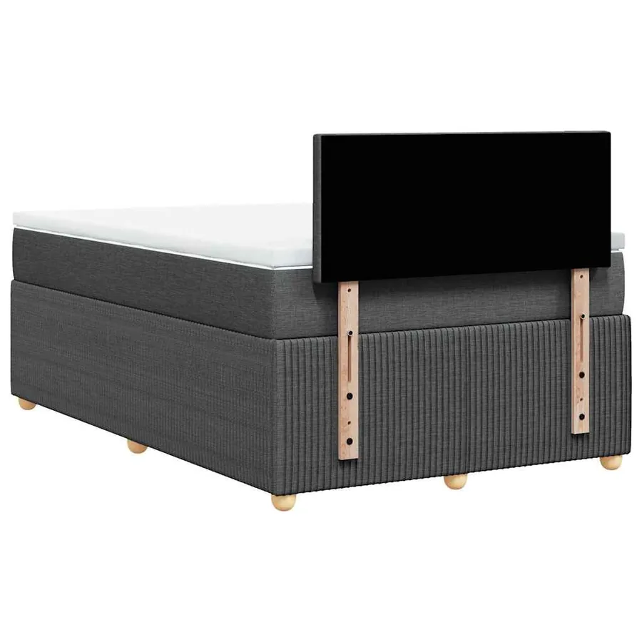 Sommier à lattes de lit avec matelas Gris foncé 120x200cm Tissu - 6
