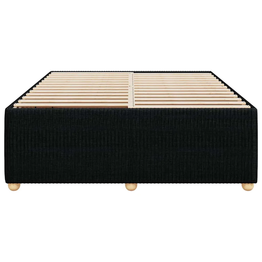 Cadre de lit sans matelas noir 160x200 cm tissu - 4