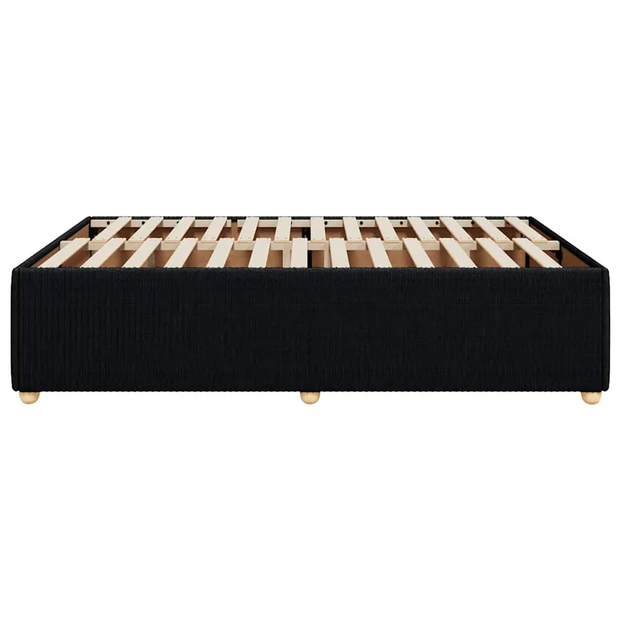 Cadre de lit sans matelas noir 160x200 cm tissu - 5