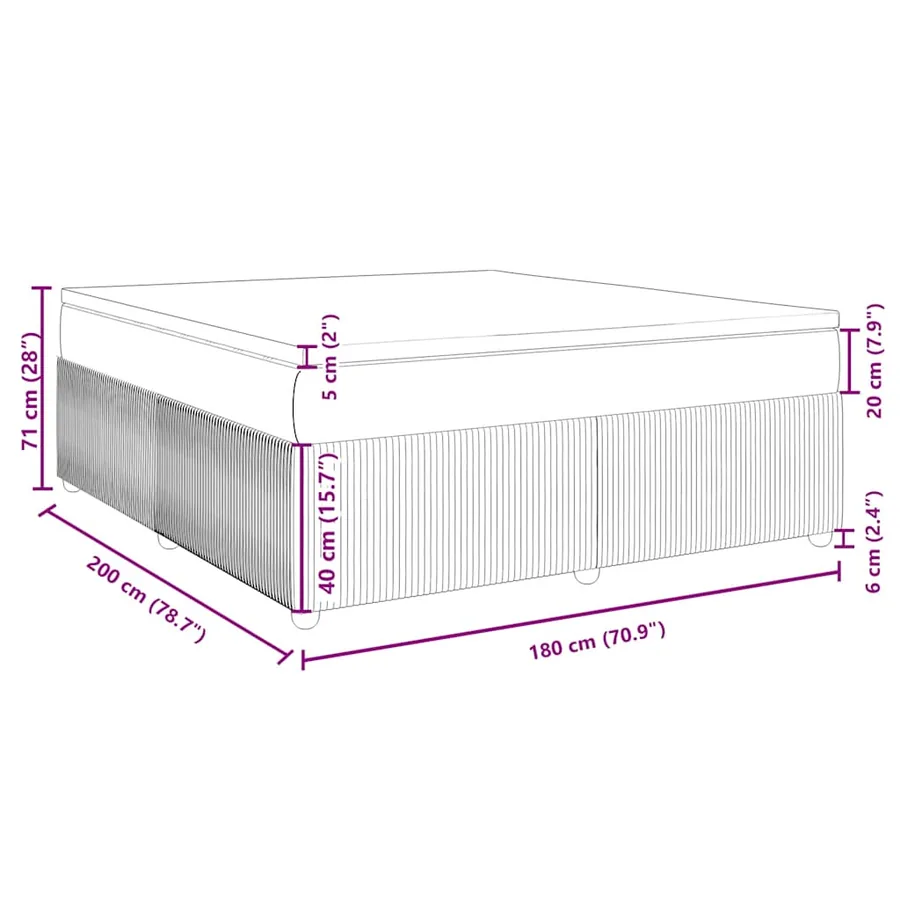 Sommier à lattes de lit avec matelas Gris clair 180x200cm Tissu - 12