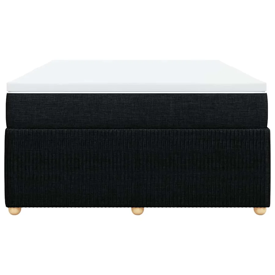 Sommier à lattes de lit avec matelas Noir 160x200 cm Tissu - 4