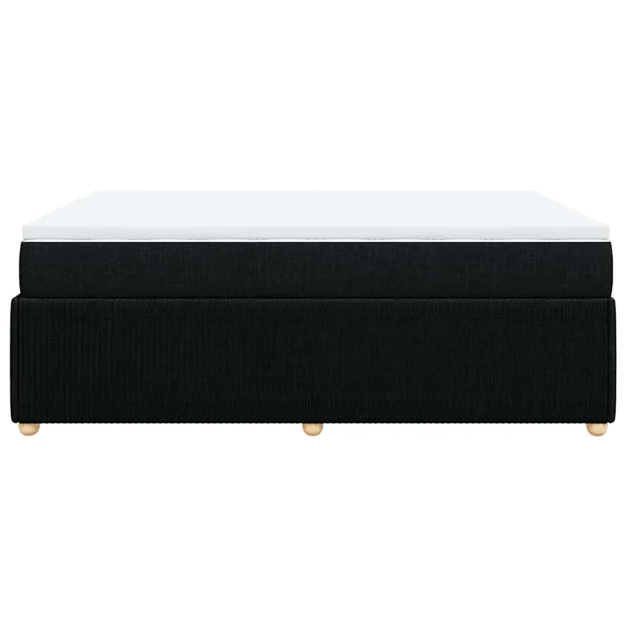 Sommier à lattes de lit avec matelas Noir 160x200 cm Tissu - 5