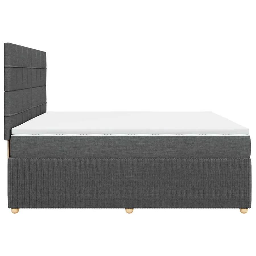 Sommier à lattes de lit avec matelas Gris foncé 200x200cm Tissu - 5
