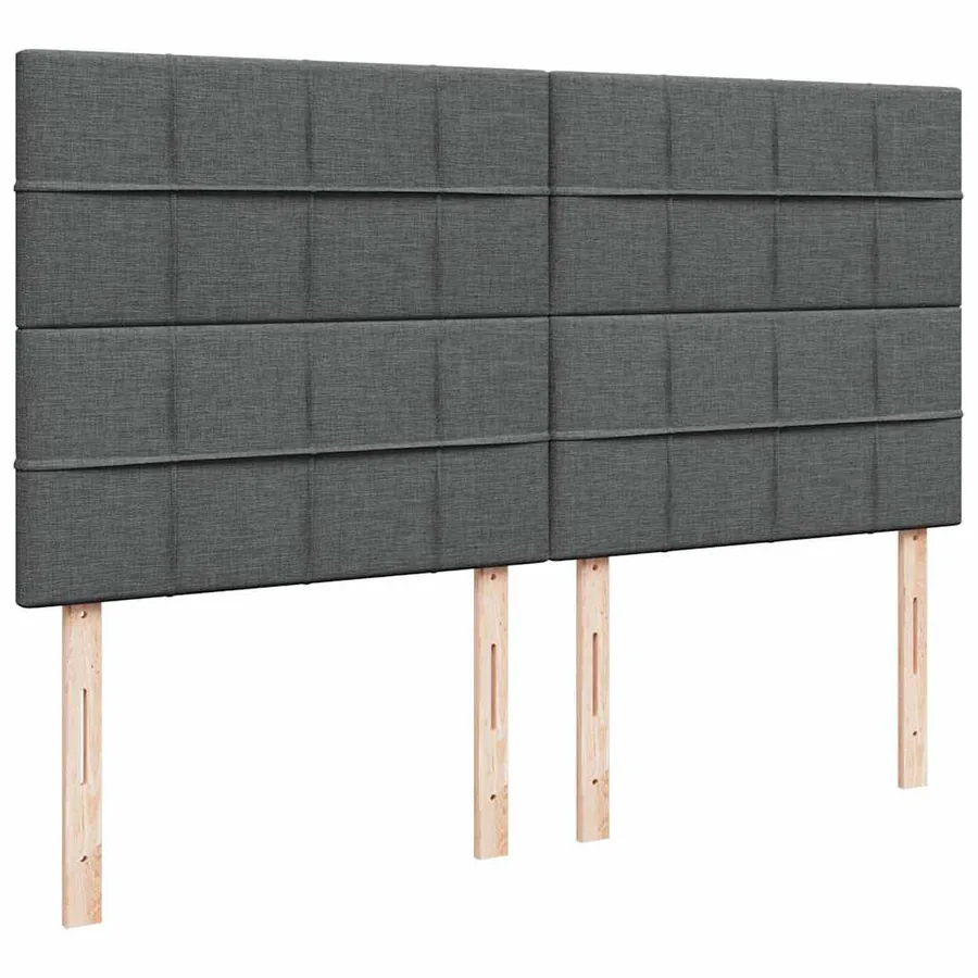 Sommier à lattes de lit avec matelas Gris foncé 200x200cm Tissu - 7