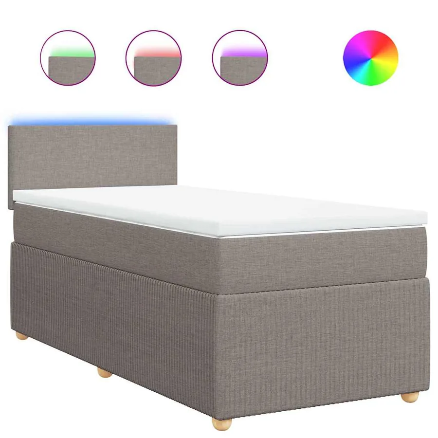 Sommier à lattes de lit avec matelas Taupe 100x200 cm Tissu - 2