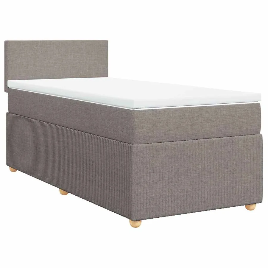 Sommier à lattes de lit avec matelas Taupe 100x200 cm Tissu - 3