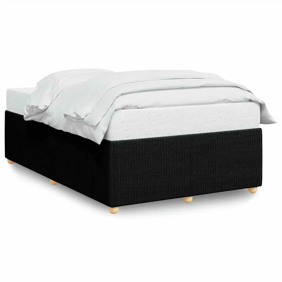 Cadre de lit sans matelas noir 120x200 cm tissu - 2