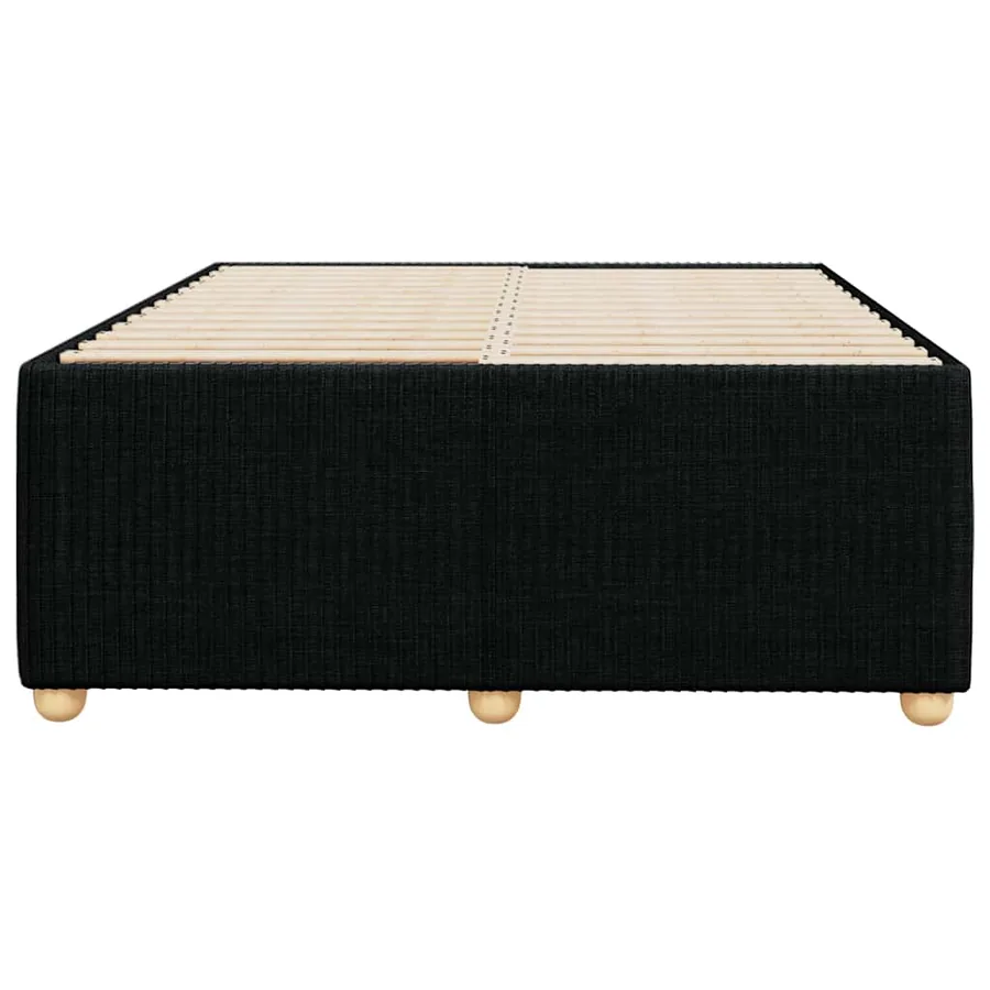 Cadre de lit sans matelas noir 120x200 cm tissu - 4