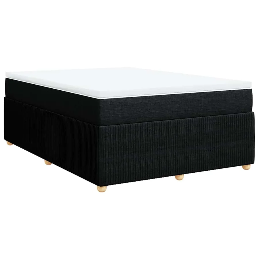 Sommier à lattes de lit avec matelas Noir 140x190 cm Tissu - 2