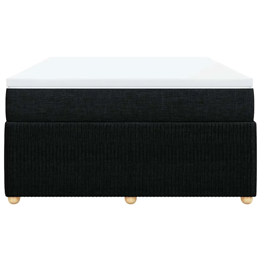 Sommier à lattes de lit avec matelas Noir 140x190 cm Tissu - 4